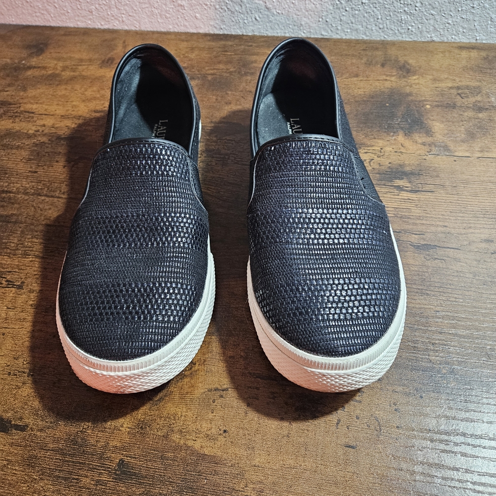 Lauren Ralph Lauren Jinny Slip-on Sneakers Black Women's Size 8.5B